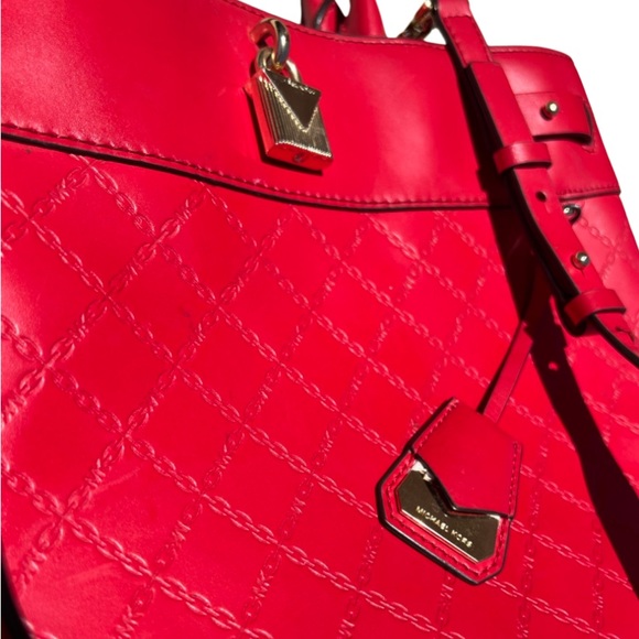 Michael Kors Embossed Monagram Shoulder Bag - Picture 6 of 9